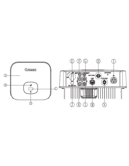Inverter Solar Hybrid Network Connection Growatt 3000tl-xh- single-phase