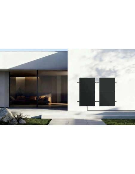 Austa 860Wp Kit solare balcone con batteria BK215 Plus e fissaggio ringhiera rotonda