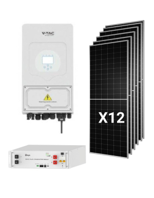 Hybrid Solar Kit Deye 6kw single-phase with 12 panels...