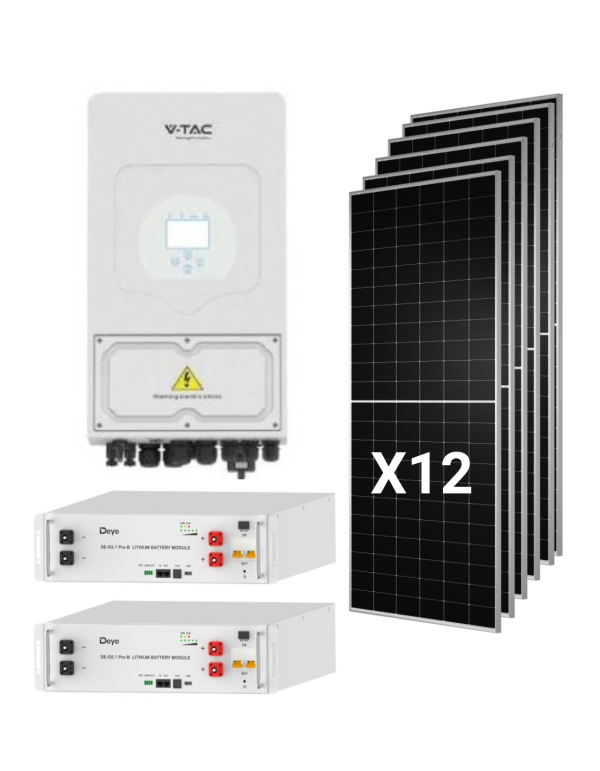 Kit Solar Híbrido Deye 6kw Monofásico com 12...