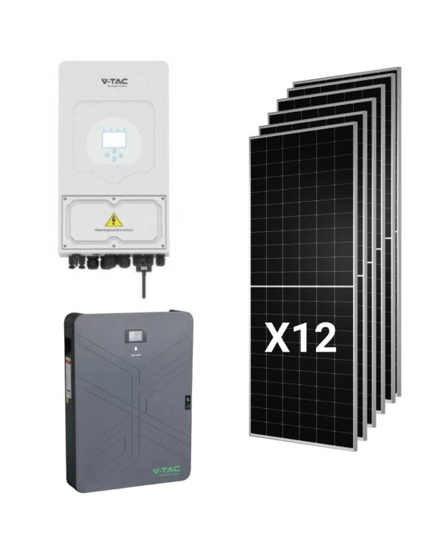 Kit Solar Híbrido Deye 6kW Monofásico con 12...