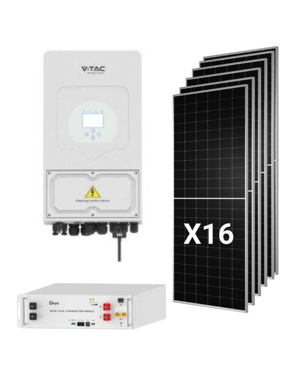 Hybrid Solar Kit Deye 8kw single-phase with 16...