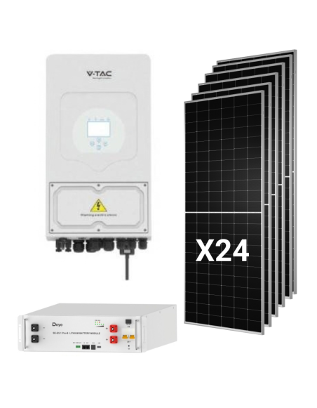Hybrid Solar Kit Deye 12kw Einphasig Mit 24 Panels Tongwei 630W und Batterie 5,12 kWh