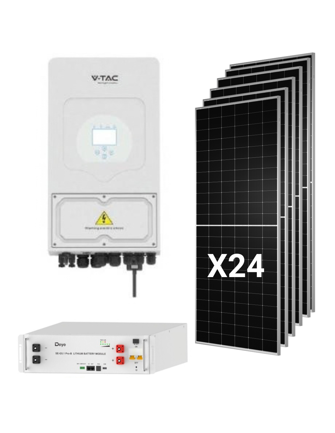 Hybrid Solar Kit Deye 12kw Single-phase With 24 panels Tongwei 630W and ...