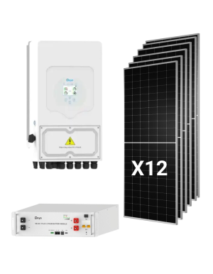 Kit solare ibrido Deye 6kw monofase monofase con 12 pannelli Tongwei 630W e 5,12kWh batteria