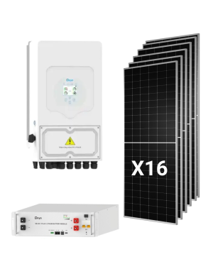 Hybrid Solar Kit Deye 8kw Einphasig mit 16 Panels Tongwei 630W und 2 Batterien 5,12 kWh