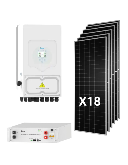 Kit Solar Híbrido Deye 10kw Monofásico com 18 Paineis Tongwei 630W e bateria 5,12kWh