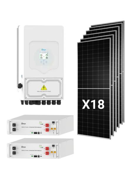 Kit solare ibrido Deye 10kw Monofase Con 18 pannelli Tongwei 630W e 2 batterie 5,12kWh