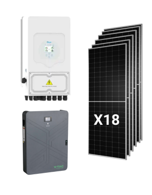 Kit solare ibrido Deye 10kw Monofase Con 18 pannelli...